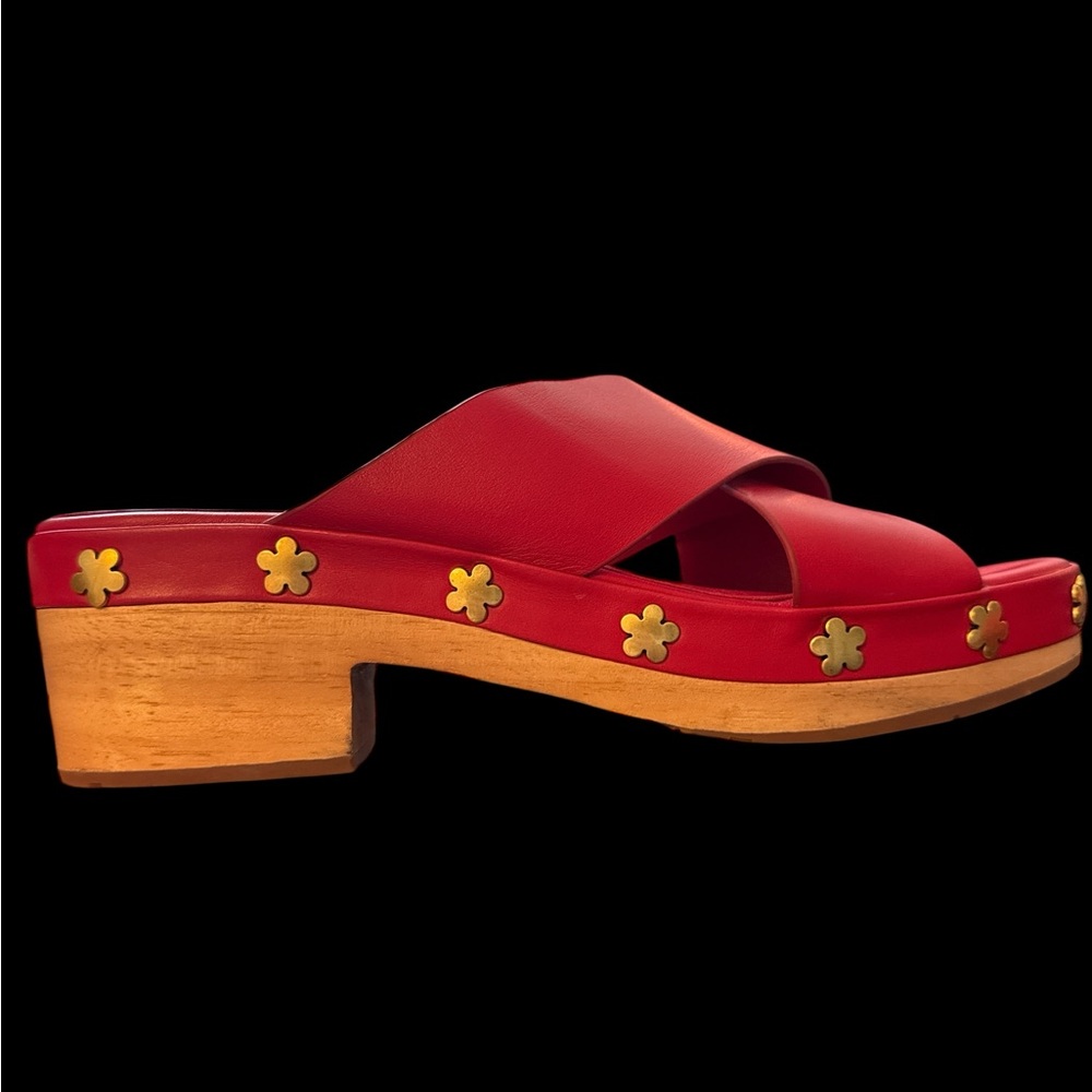 Charlotte Stone Red Clog Sandals